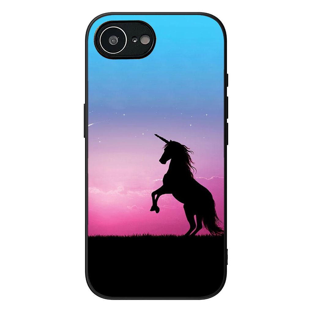 Phone Cover for Apple iPhone 13 12 Mini XS 11 Pro Max 7 8 Plus XR SE 2022 2020 SE3 Case Rainbow Unicorn Anime Cartoon Horse
