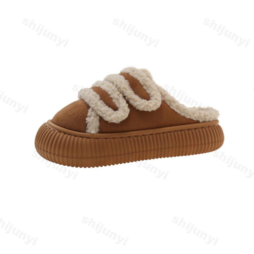 Fashion Warm Cotton Slippers Women New 2024 Winter Platform Shoes Soft Plush Thick Sole Casual Snow Shoes Ladies Plush Warm Slippers