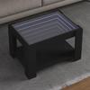 VidaXL Coffee Table with LED Black 73x53x45 Cm Engineered Wood, Side Table, Living Room Table, Side Table, End Table 847547