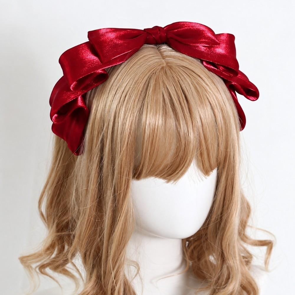 Big Bow Bow Hair Hoop Pearlescent Cosplay Hair Accessory Sweet Lolita Headband For Women
