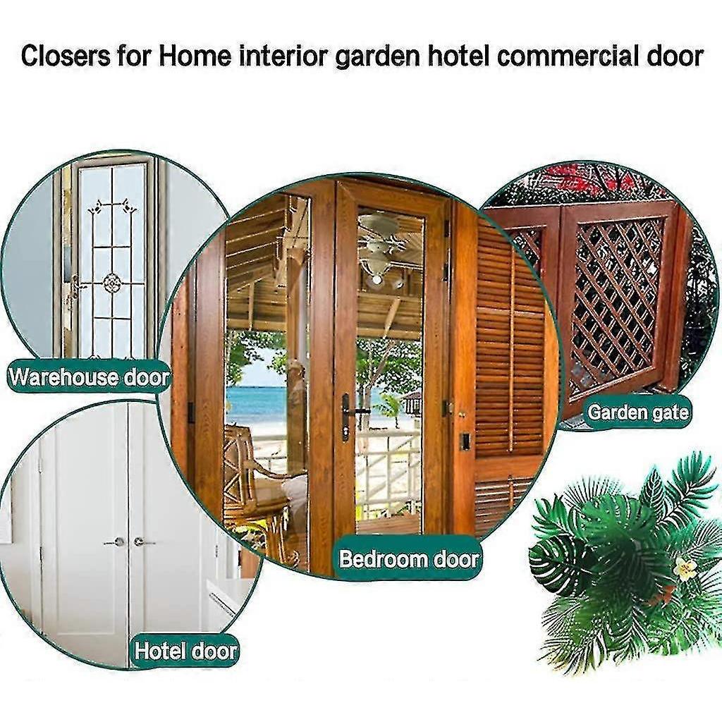 Door Closer, Hidden Soft Close Door Hinge, Slow Close Silent Positioning, Home, Indoor Garden, Hotel, Commercial Door - Silver