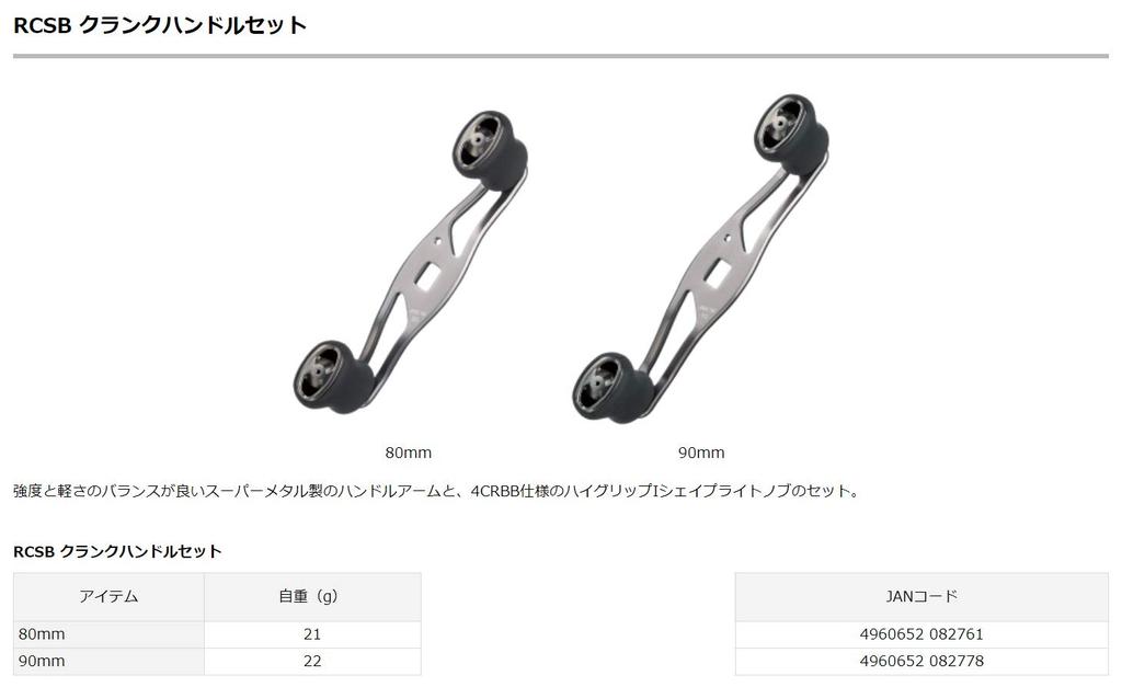 Daiwa SLP WORKS RCSB Crank Handle Set 80mm for Baitcasting Reels