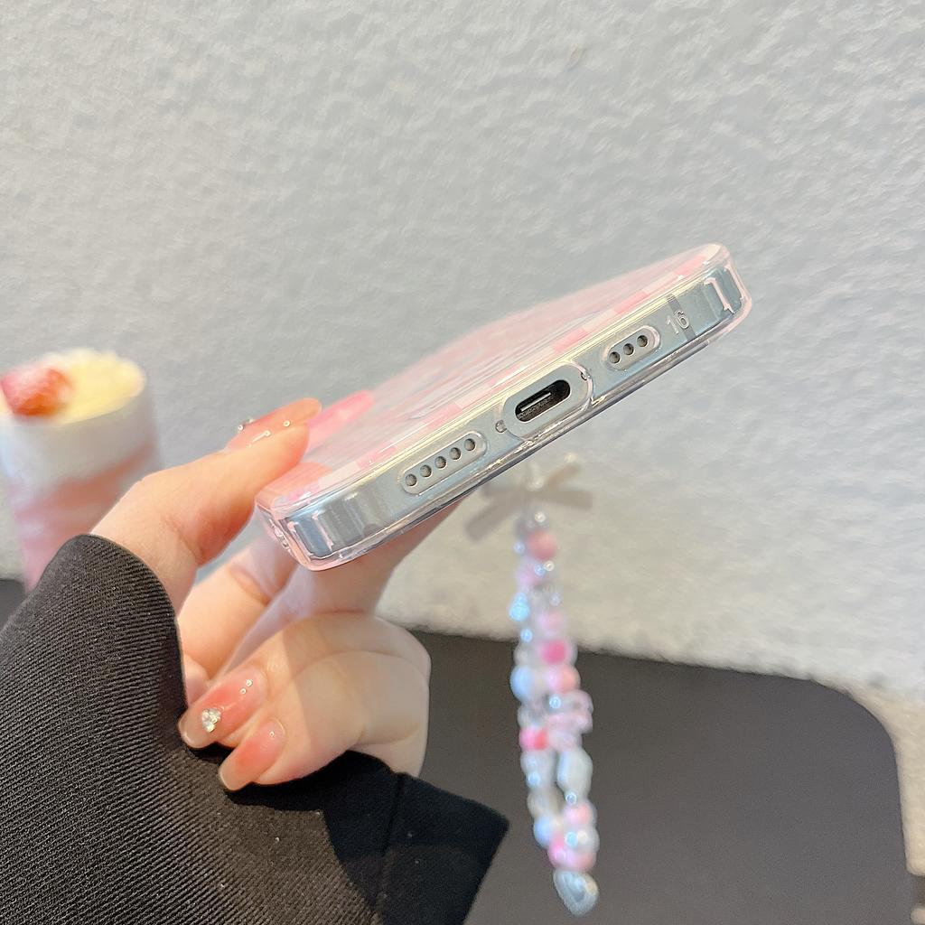 Cute Cat Dog Case for iPhone 16 Bling Bracelet Chain Clear Aesthetic Stylish Soft Durable Pretty TPU Protective Cover for iPhone 13 14 15 16 Pro Max