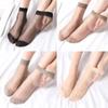 5Pairs/lot Black Skin Color Transparent Thin Women Crystal Silk Socks Nylon Fashion Ladies Female Summer Short Ankle Silk Socks