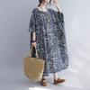 2024 Plus Size Women Summer Dress Elegant Style Basic O-Neck Long Dress Linen Loose Large Soft Dress