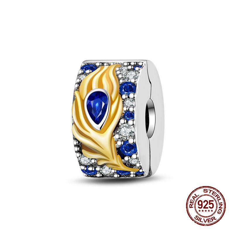 Fashion 100% 925 Sterling Silver Colorful Zircon Stars Moon Separator Charms Bead Fit Original Bracelet Fine DIY Jewelry