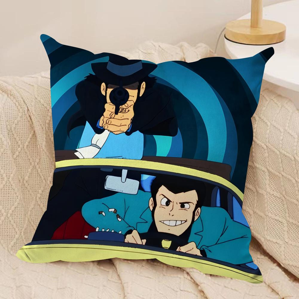 AArsene Lupin The Third Cushion Cover Silky Short Plush Invisible Zipper Dustproof Sofa Pillow Case for Home Decor