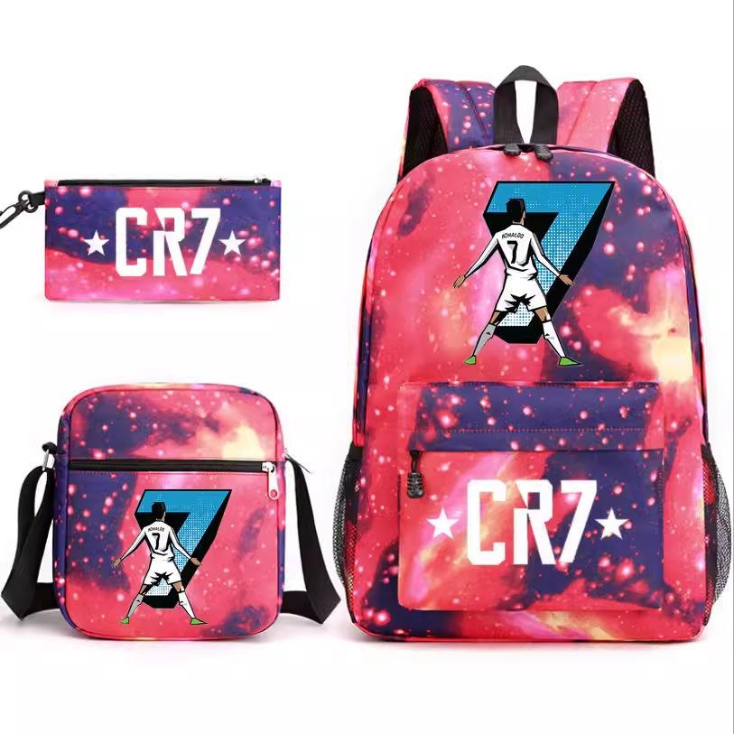Youth Fashion Backpack Shoulder Bag Pencil Case Children'S Student School Bag 3-Piece Set
