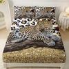 Wild Animal Tiger and Lion Fitted Sheets Super King Size, with 1 Pillowcases, Bed Sheets Bedroom Decor Gift, 30 Cm Deep Pocket
