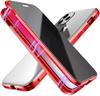 Anti Peep Magnetic Adsorption Double Sided Glass Privacy Screen Protector Metal Bumper Anti Spy Phone Case for iPhone