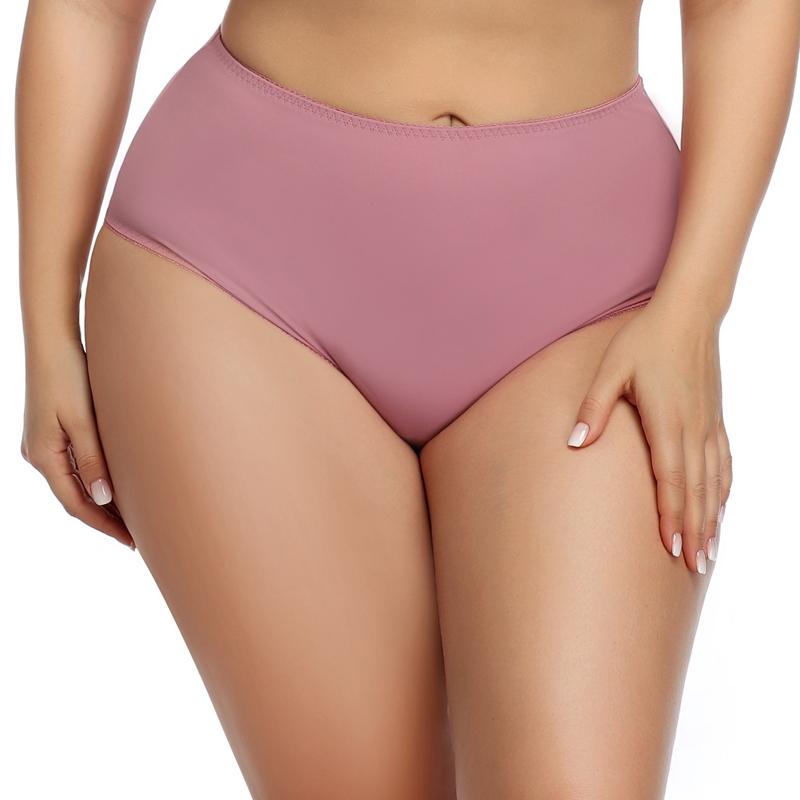 Women Plus Size Panty Comfort Thin Underwear Seamless Simple Plain Panties Briefs 0Xl 1Xl 2Xl 3Xl 4Xl 5Xl