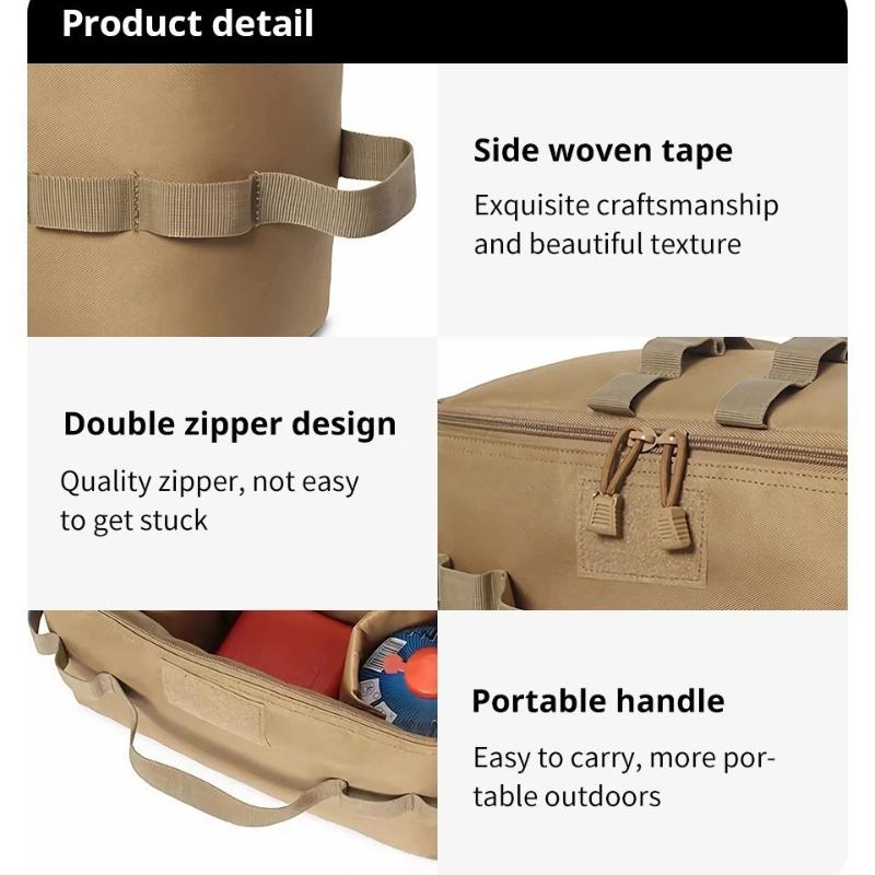 Outdoor Camping Gas Tank Storage Bag Large Capacity Ground Nail Tool Bag Gas Canister Picnic Cookware Utensils Kit Bag