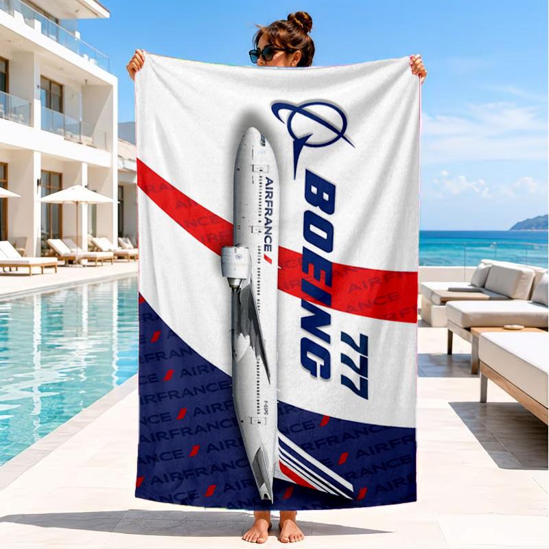 1PC Bo-eing Microfiber Beach Towel, Soft Lightweight And Quick-Dry, Ideal for Summer Travel, Beach Essential, Swimming Pool Gift
