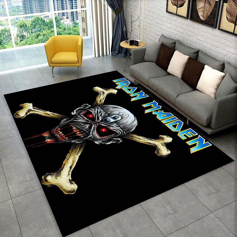 3D I-Iron-M-Maidens Metal Music Rug Carpet for Living Room Bedroom Decor,kids Play Non-slip Decoration for Sofa Doormat Gift