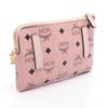 Used MCM Visetos Shoulder Pouch Shoulder Bag leather Pink Used Women