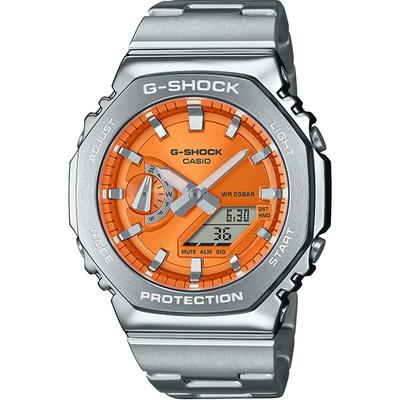 Мужские часы G-SHOCK GM-2110D-4AJF [G-SHOCK цифровая аналоговая комбинированная модель] круглые серебристые