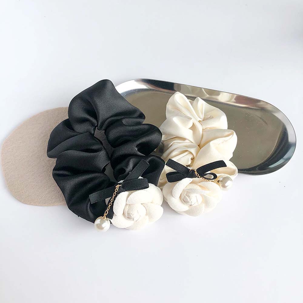 Аксессуары Жемчужная Ткань Девочки Женщины Камелия Резинки для Волос Повязки на Голову Эластичная Резинка для Волос Круг для Волос