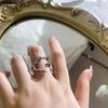 INS Fashion Серебряный цвет нерегулярные жидкие лавовые каплевидные кольца для женщин геометрический поворот панк открывающееся кольцо ювелирные изделия
