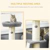Cat Tree Tower With Scratching Posts Pad Bed Toy Ball Dark Grey