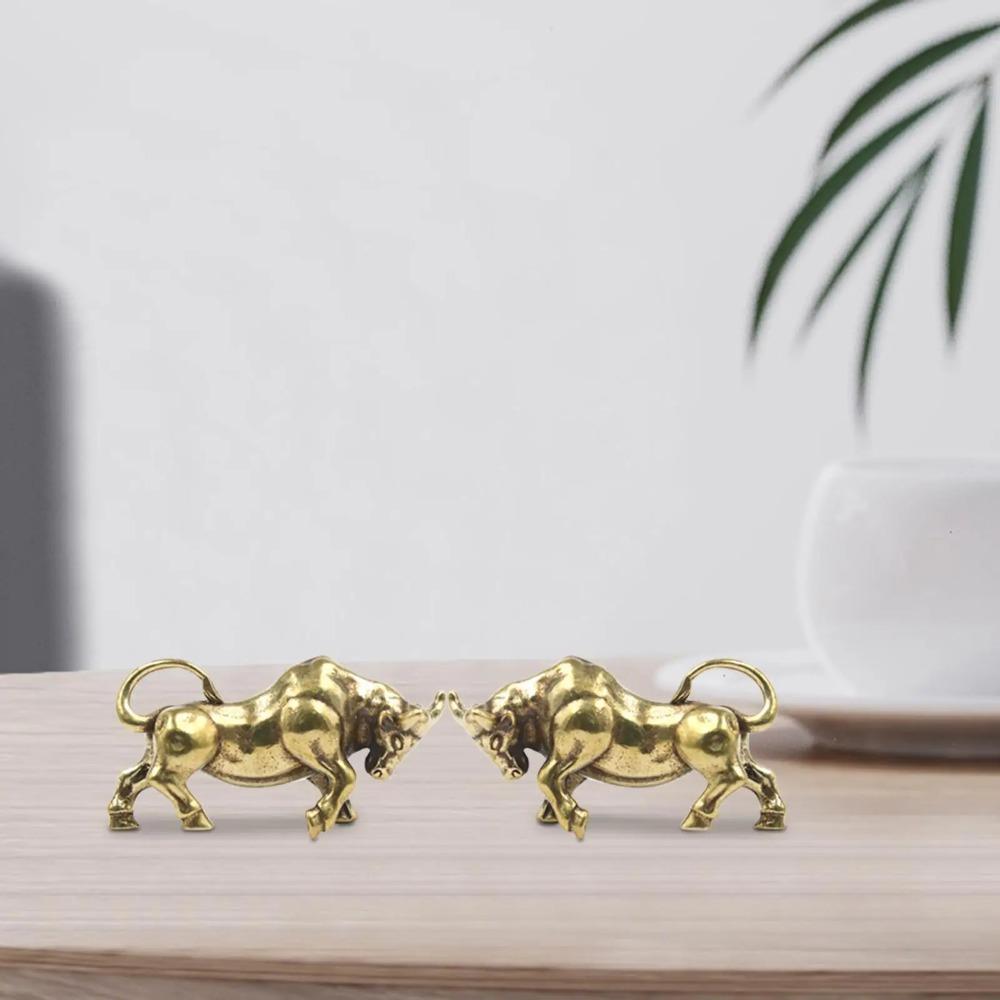 2 шт. Винтажная мини-статуэтка крупного рогатого скота, украшение для счастливого быка, подарок на день рождения и свадьбу