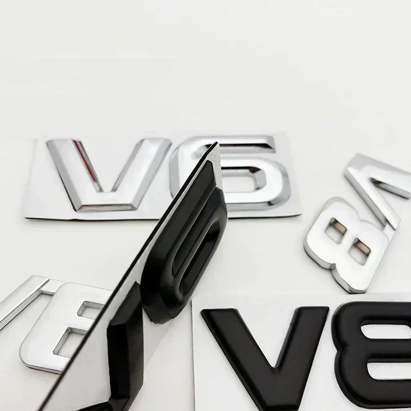 3D Металлическая эмблема V6 V8, эмблема двигателя автомобиля, наклейки, декоративные наклейки для Toyota BMW Benz Honda Mazda, автоаксессуары