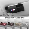 BAAX1 Car Sticker For BMW Magnetic Leather Car Sun Visor Glasses Storage Sunglasses Case Accessory For BMW E90 E60 E46 E39 F30 F10 E87