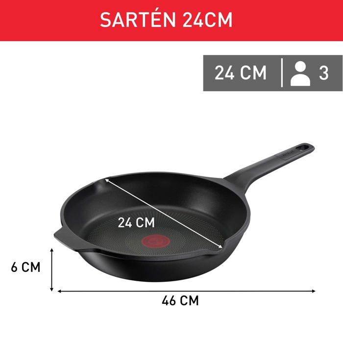 Poêle - Tefal - E2490445 - Noir - Ø 24 cm - Facile à nettoyer