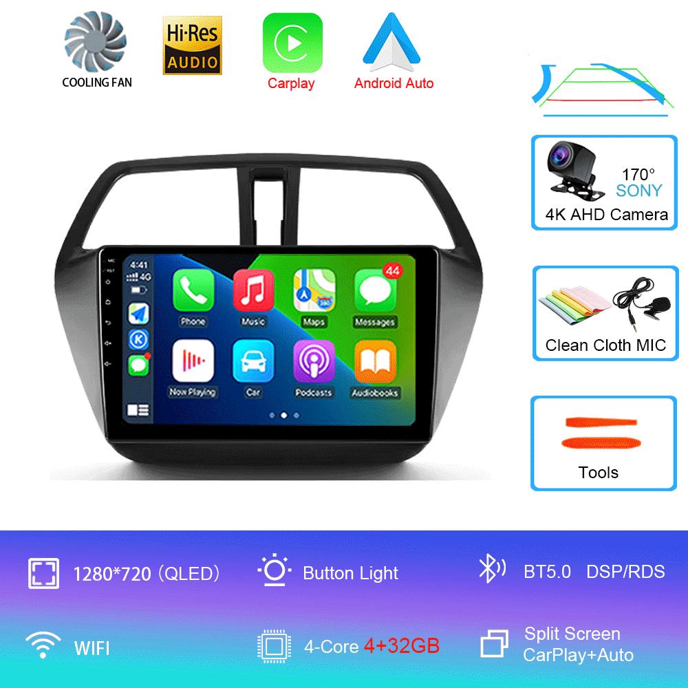 Видеоплеер Android 14 для Suzuki SX4 S-Cross 2014 2015 2016 2017 Автомобильное радио Мультимедиа Стерео GPS WIFI+4G беспроводной Carplay Auto