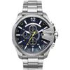 Diesel Mega Chief Quartz Stainless Steel Chronograph Silver Tone Men's Watch, Color (Model DZ4465)