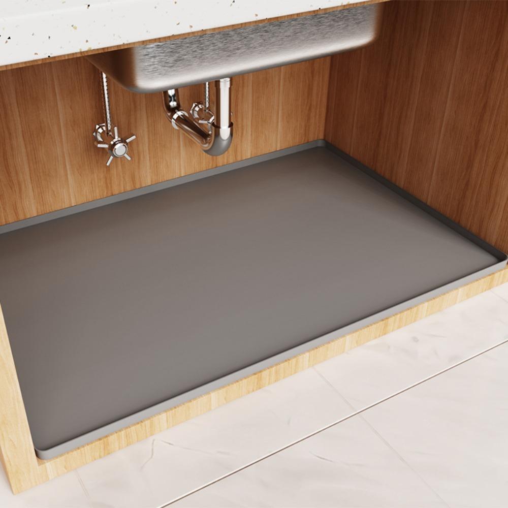34" x 22" Under Sink Mat Silicone Sink Tray Multi-functional Pet Feeding Mat for Kitchen Bathroom