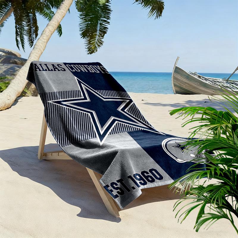 Dallas Cowboys Print Beach Towel, Large Soft Quick Dry Towel for Beach Camping Swimming