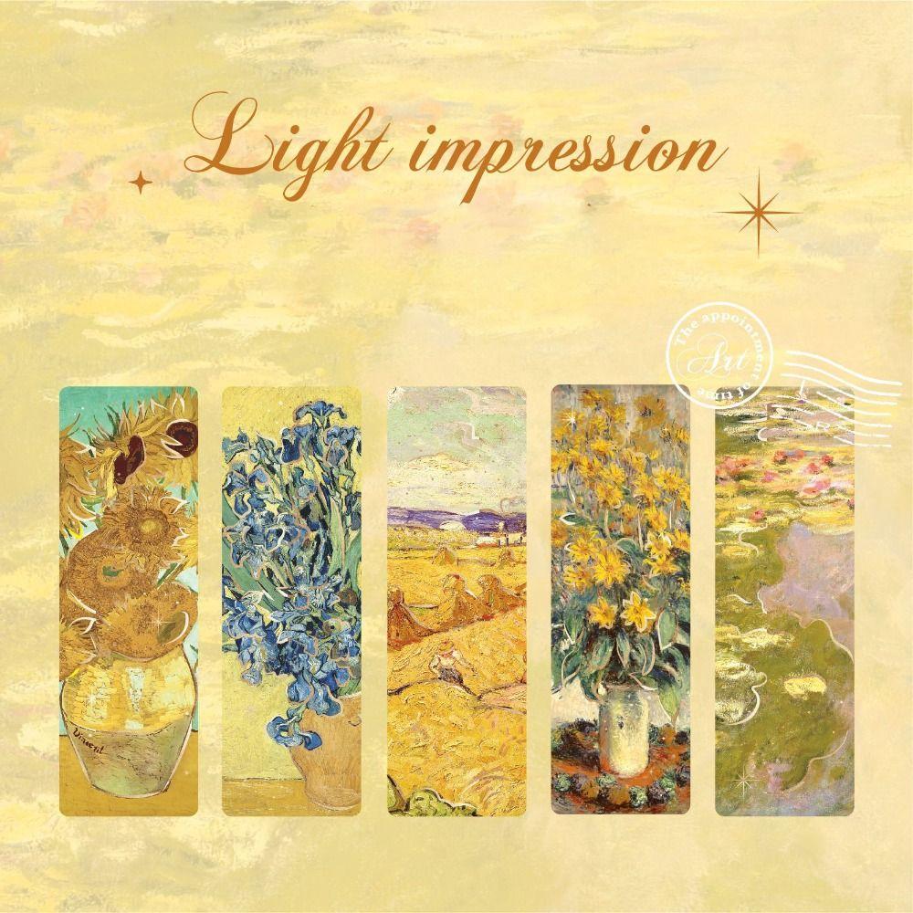 5 шт./набор Масляные картины Закладка для чтения ПВХ Книжная карточка Закладка высокой ценности