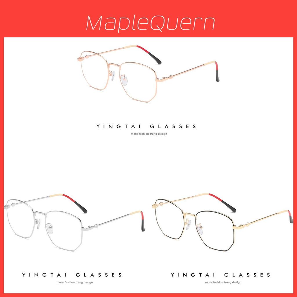 Style Retro Metal Glasses Frame With Blue Light Blocking For Fashion Commuting