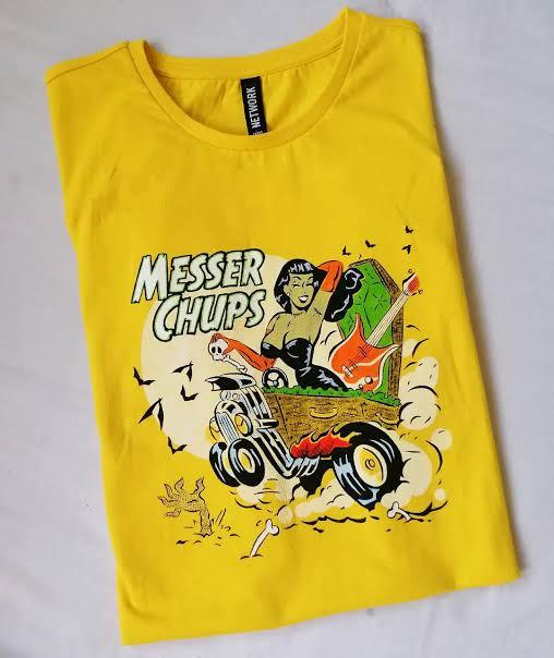 Messer Chups BAnd Хлопок Желтая Футболка Унисекс Концертная S до 5XL MQ498 Футболка Унисекс