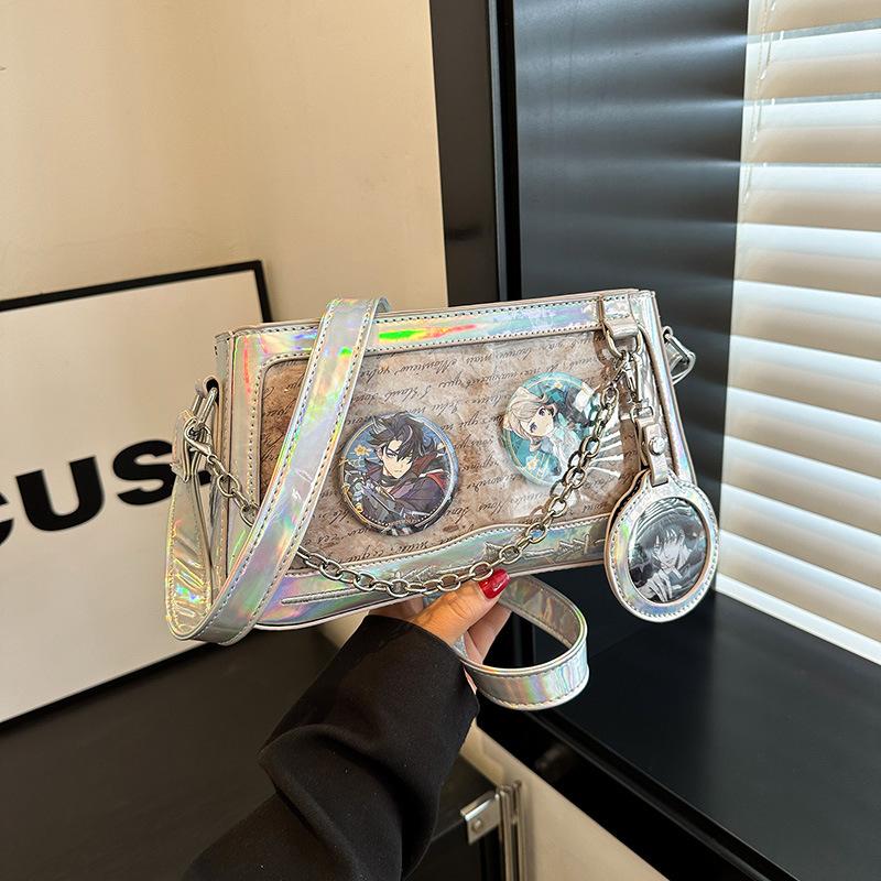 Прозрачная сумка Оригинальная сумка-цепочка Y2K Spice Girl Сумка Pain Bag Небольшое количество еды Pain Layer JK униформа сумка Laser цветная сумка через плечо