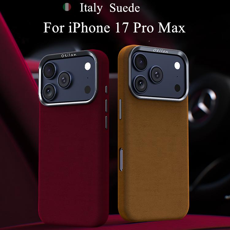 Italy Suede Magnetic Phone Case for iPhone 17 Air 13 14 15 16 Pro Max Luxury Metal Button All-inclusive Wireless Charging Cover