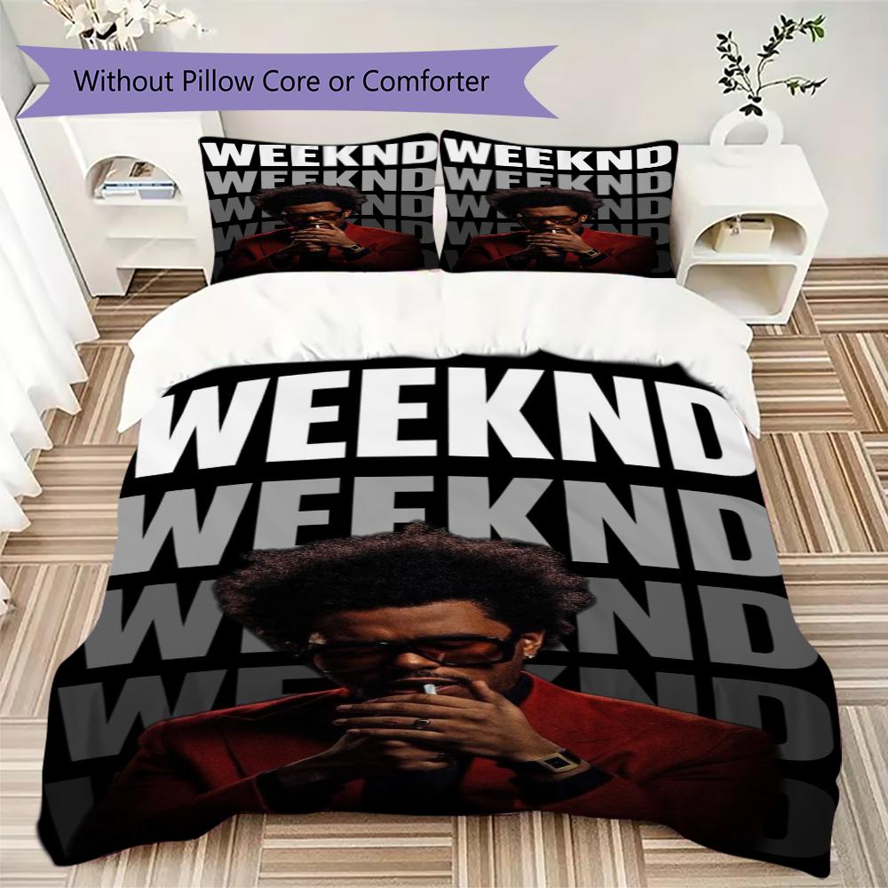 The Weeknd Pattern Bedding uilt Set uilt Cover Pillowcase Home Decoration Birthday Gift (1 * duvet cover + 2 * pillowcase without core)