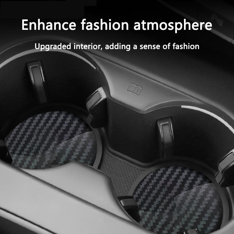 XTXG4 2PCS Car Coaster Water Cup Holder Mat Anti-slip Pad For Alfa Romeo Giulietta 159 147 156 166 Mito Giulia GT Stelvio Tonale F1
