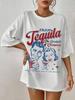 Unisex Cute Funny Alcohol Drinking Tshirts Tequila Retro Graphic Tees Vintage Fashion T Shirts Tops Short Sleeve Unisex Clothing