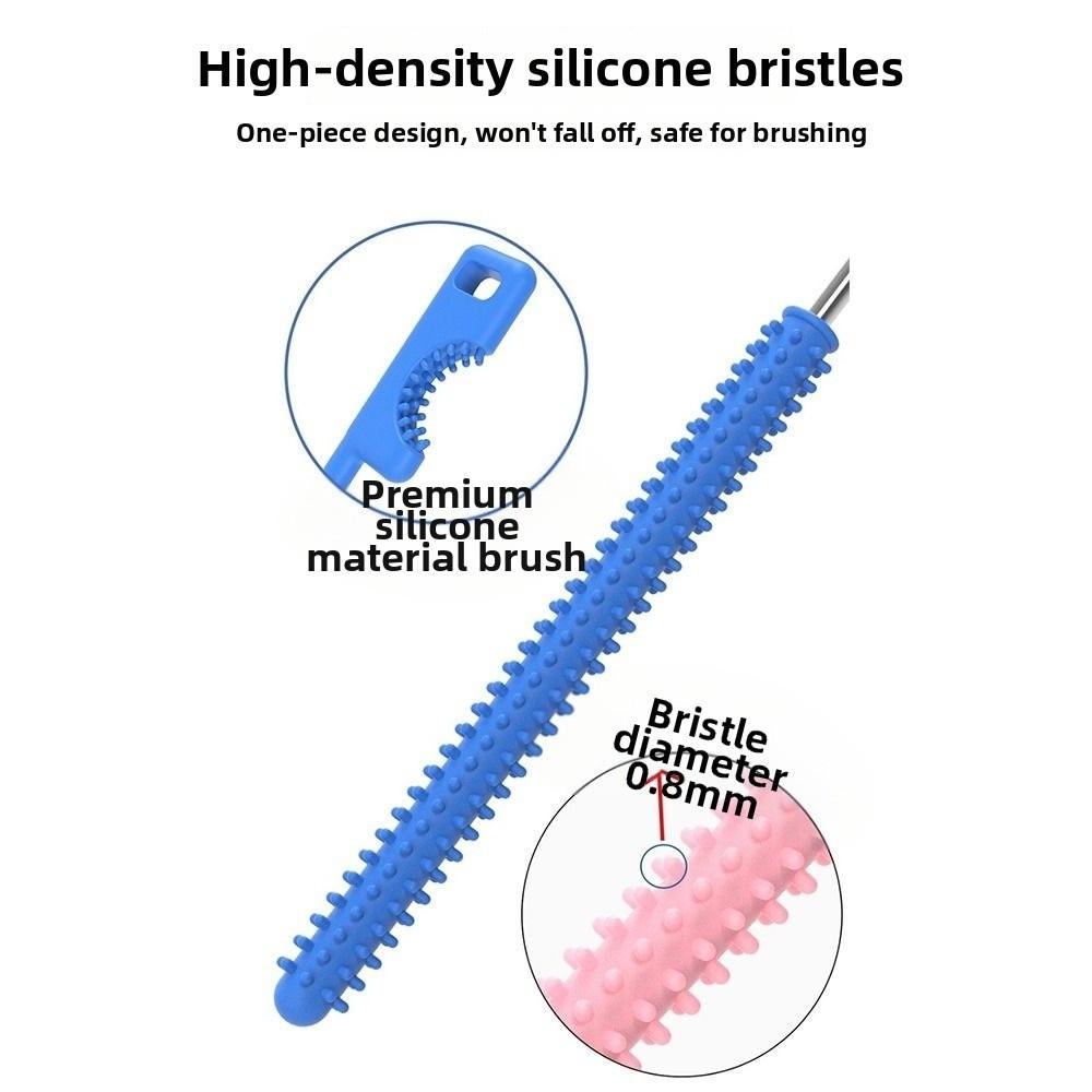 Dual-head Design Silicone Straw Brush Bendable Bottle Brush Extra Long Brush Pacifier