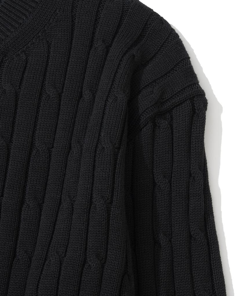 KNITTED [Nitied X Fashion Planet] Cable Round Knit Black