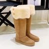 Fashion Winter Women's Boots Over the Knee Long Boots, Super High Tube Sheepskin Integrated Snow Boots, Winter Outdoor Insulation