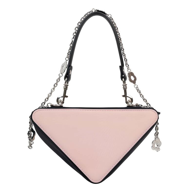 Косметичка/несессер Prada [Индивидуальная сумка] Розовый треугольник, простой, нишевый и высококлассный, модный, для поездок на работу, изысканный Розовый милый треугольник