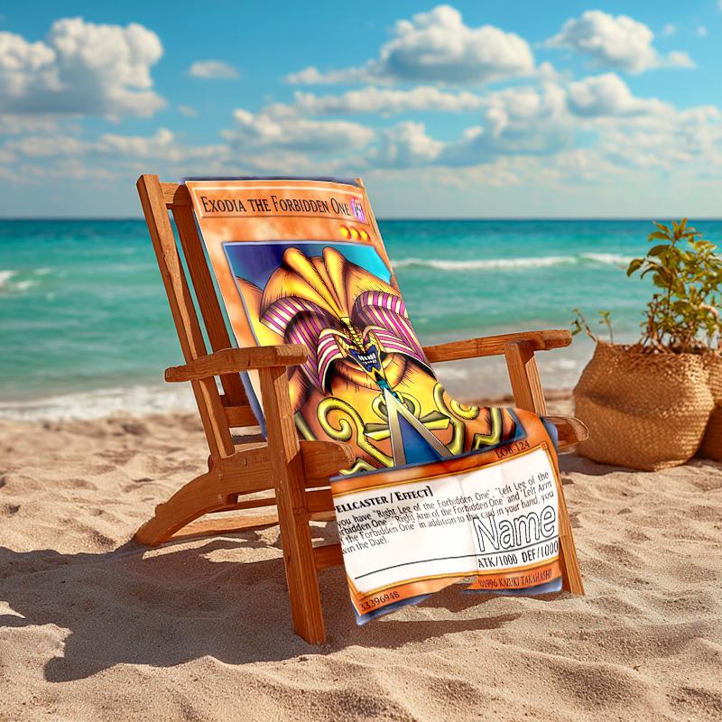 Personalized customized proof beach towel with Yu-Gi-Oh! Duel Monsters pattern - soft, absorbent,quick-drying,perfect swimming,camping&bathing