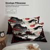 3pcs Japanese Landscape Bedding Sets 3D Printed Mountain Temple And Red Sun Duvet Cover Sets With Pillowcases No Filling