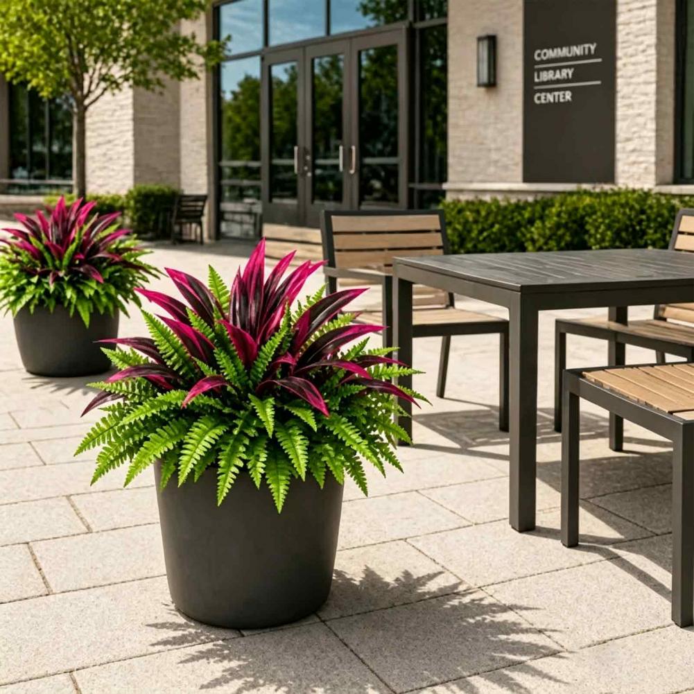 Realistic Artificial Flowers for Wedding Artificial Fern Dracaena Plant Realistic Faux Potted Greenery for Home for Centerpieces