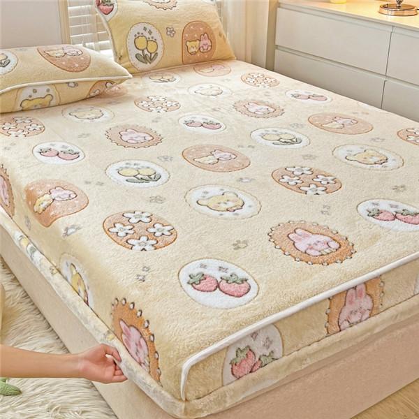 Молочный фланелевой чехол для матраса, сохраняющий тепло, утепленное покрывало, наматрасник, флисовый пылезащитный чехол, простыня, покрывало (Нет наволочки)