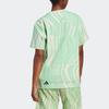 adidas X Stella McCartney Футболка свободного кроя с принтом логотипа, с круглым вырезом и короткими рукавами, женские топы, зеленый HR9164