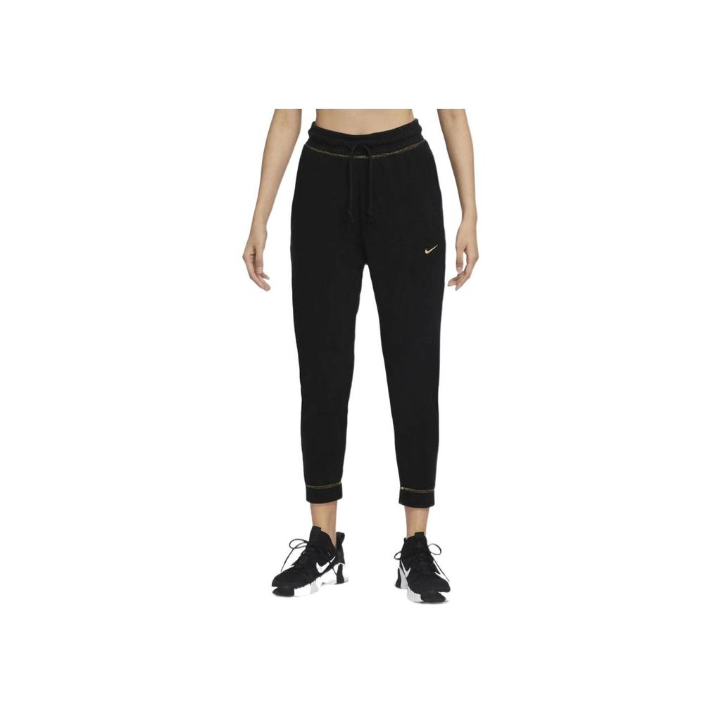 Nike Женские спортивные штаны с принтом логотипа и завязками, черные DM1612-010