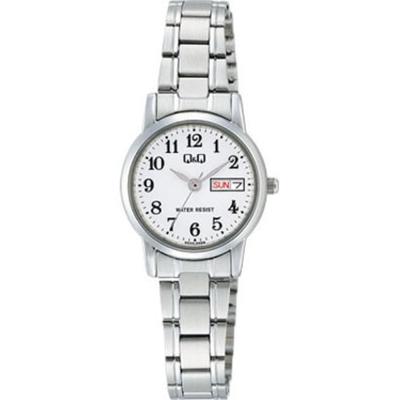 Женщины A207-204 ( Смотреть Q&Q Day-Date) Круглые часы серебряные аналоговые